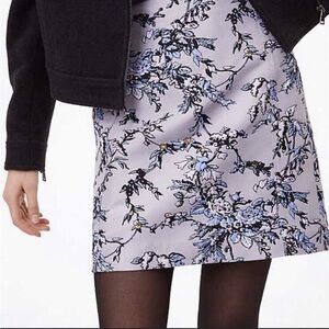 Ann Taylor Loft pencil shift skirt lined floral jacquard pattern size 8